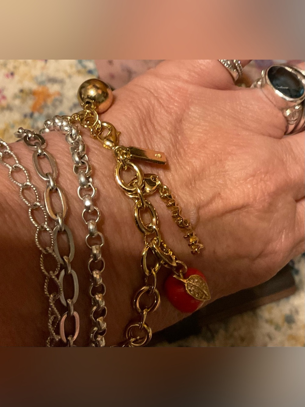 Kate Spade Detachable Charm Bracelet Gold Y2K Mom Big Apple Coffee Couquette